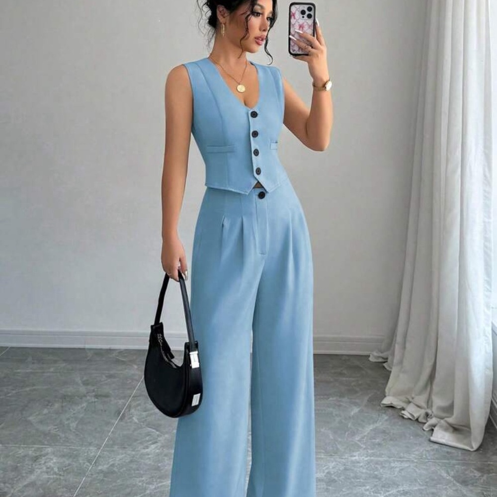 Women's Blue Two Piece